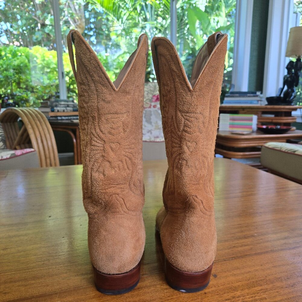 Heritage Boot Co. Snip Toe Suede Cowboy Boots - Picture 2 of 6